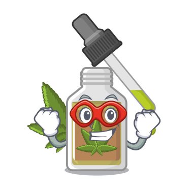 Karikatür şeklinde süper kahraman kenevir yağı