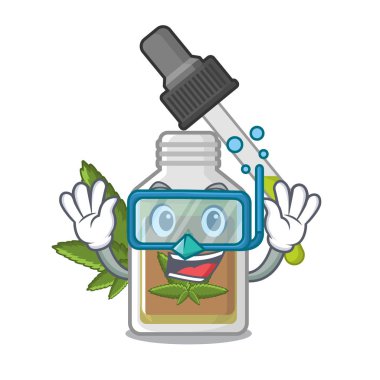 Karikatür şeklinde dalış kenevir yağı