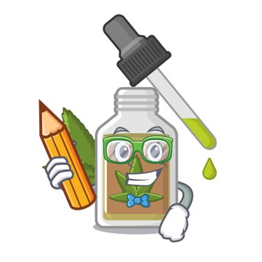 Karikatür şeklinde öğrenci kenevir yağı