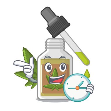 Karikatür şeklinde saat kenevir yağı ile