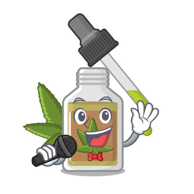 Karikatür ile izole kenevir yağı Singing