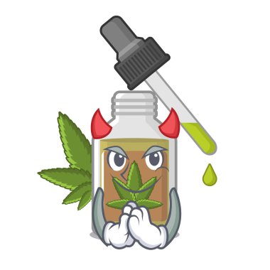 Devil kenevir yağı karikatür ile izole