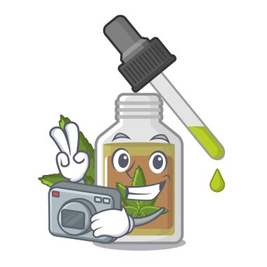 Fotoğrafçı kenevir yağı karikatür ile izole