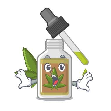 Sürpriz kenevir yağı karikatür ile izole