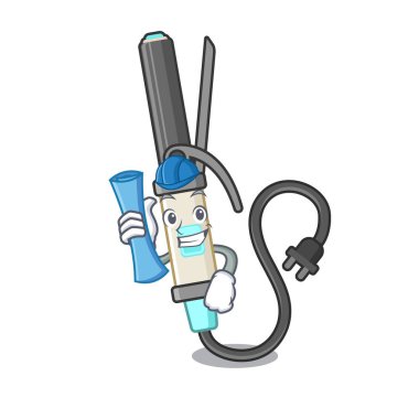 Karikatür makyaj çantası mimar demir Curling