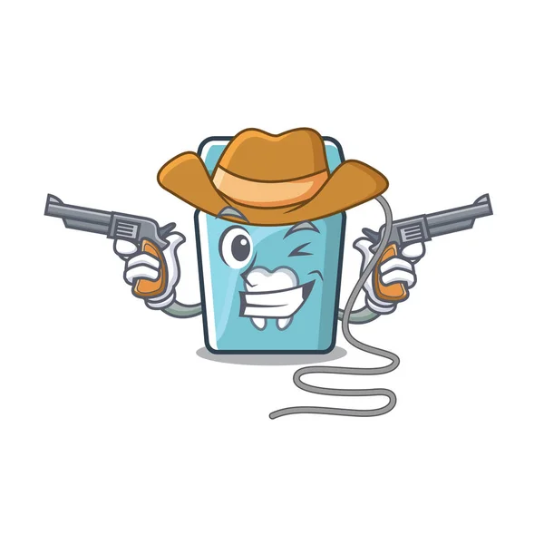 Cowboy fio dental isolado com o personagem —  Vetores de Stock