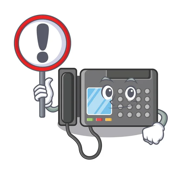 Met faxmachine geïsoleerd in de mascotte — Stockvector