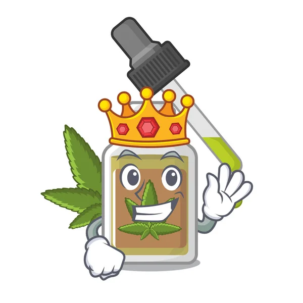 King hemp oil at the mascot table — Stock Vector