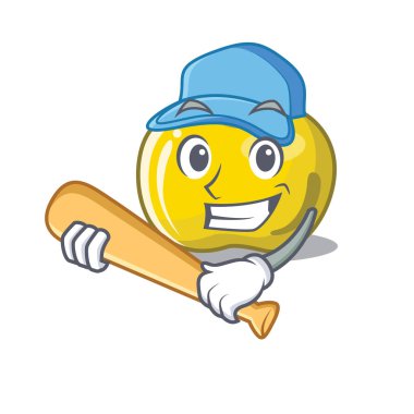 Beyzbol sarı elma dilim karikatür şekli oynamak