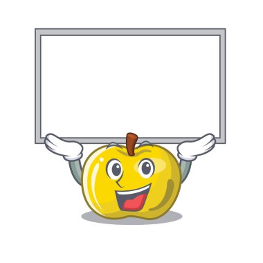 Yukarı tahta sarı elma dilimleri karikatür şekli