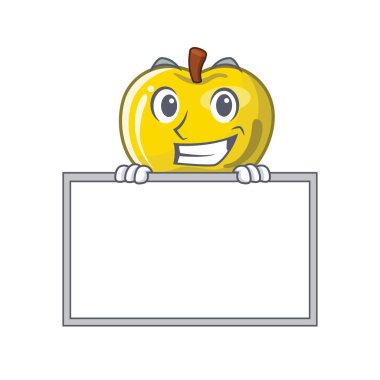 Tahta sarı elma ile öğütme dilim karikatür şekli