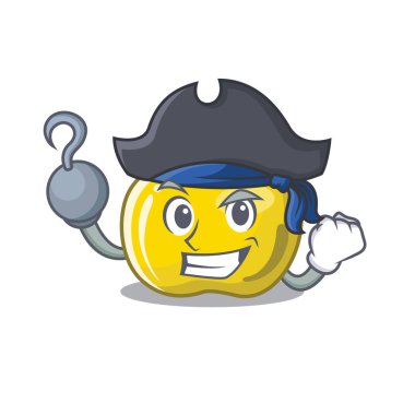 Korsan sarı elma dilimleri karikatür şekli