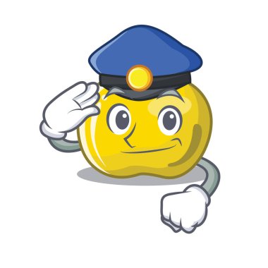 Polis sarı elma dilimleri karikatür şekli