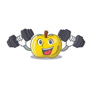 Fitness sarı elma dilimleri karikatür şekli