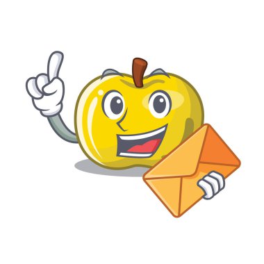 Karakter şeklinde zarf sarı elma ile