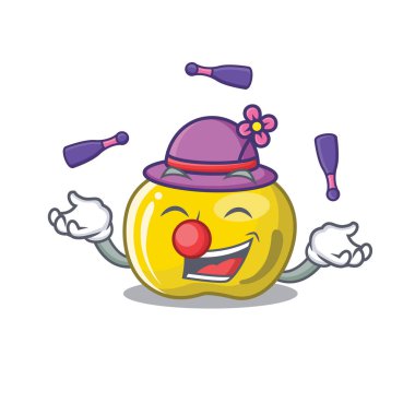 Bir karikatür sepetinde sarı elma hokkabazlık