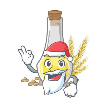 Karikatür masada Santa buğday mikrop yağı