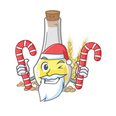 Karikatür masada şeker buğday mikrop yağı ile Santa