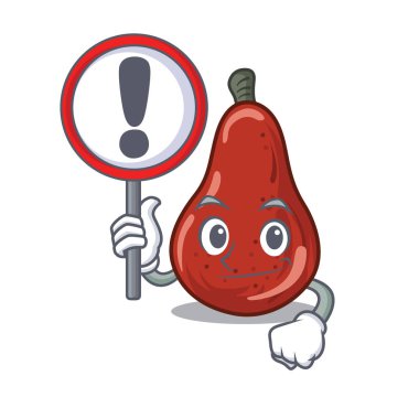 Karakter şeklinde kırmızı armut işareti ile