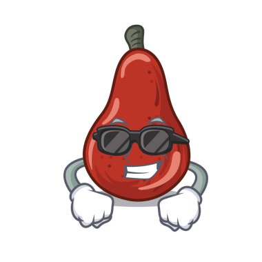 Bir karikatür sepeti süper serin kırmızı armut