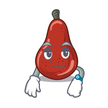 Kırmızı armut karikatür buzdolabına koymak bekliyor