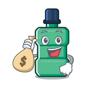 İle para çantası gargara ile izole karikatür