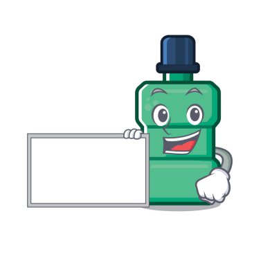 İzole karikatür ile Board ağız yıkama ile