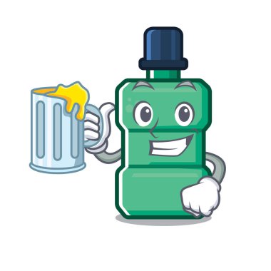 Bir karakter şeklinde suyu ağız yıkama ile