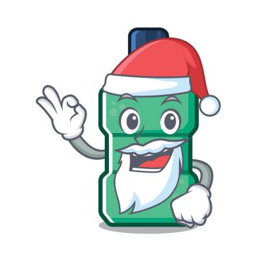 Bir lavabo maskotu üzerinde Santa ağız yıkaması