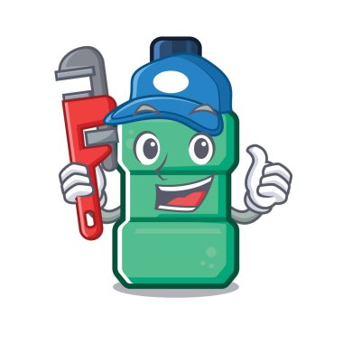 Bir lavabo maskotu üzerinde tesisatçı ağız yıkama