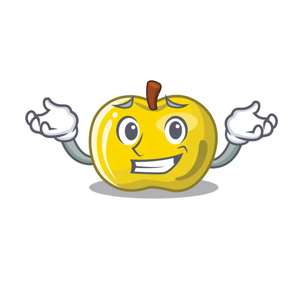 Menggiling apel kuning dalam bentuk karakter - Stok Vektor