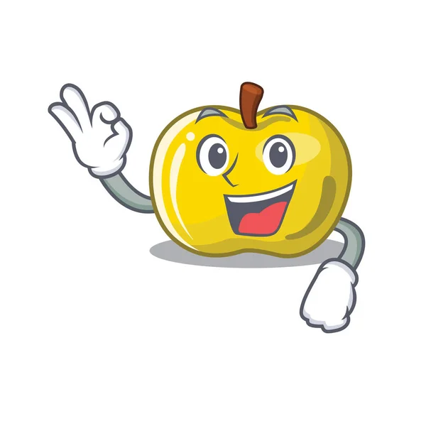 Ok maçã amarela na forma de personagem — Vetor de Stock