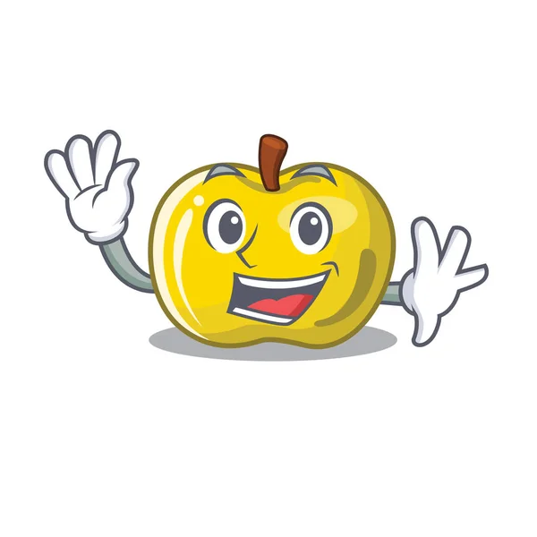 Mengayunkan apel kuning dalam bentuk karakter - Stok Vektor