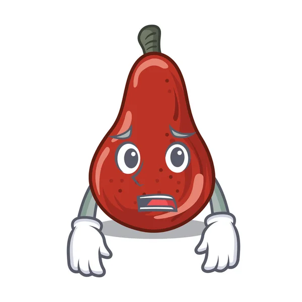 Miedo a las peras rojas aisladas en la mascota — Vector de stock