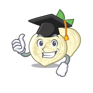 Bir karikatür kase mezuniyet Jicama dilimleri