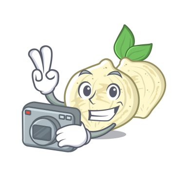 Karakter buzdolabında fotoğrafçı Jicama meyve