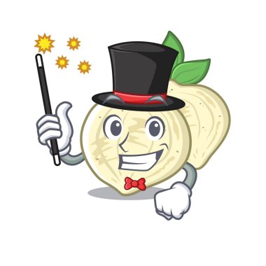 Bir karikatür şekil Magician Jicama