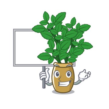 Karakter izole limon Balm tahta getirin