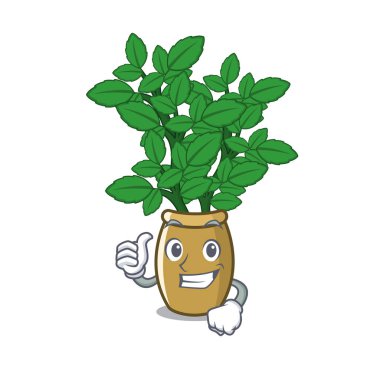 Bir maskot pot limon Balm kadar thumbs