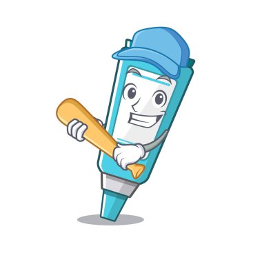 Beyzbol merhem karikatür lavabo yerleştirilen oynamak