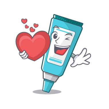 Kalp merhem karakter tıp kutusuna yerleştirilen ile