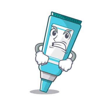 Öfkeli merhem karakter tıp kutusuna yerleştirilen