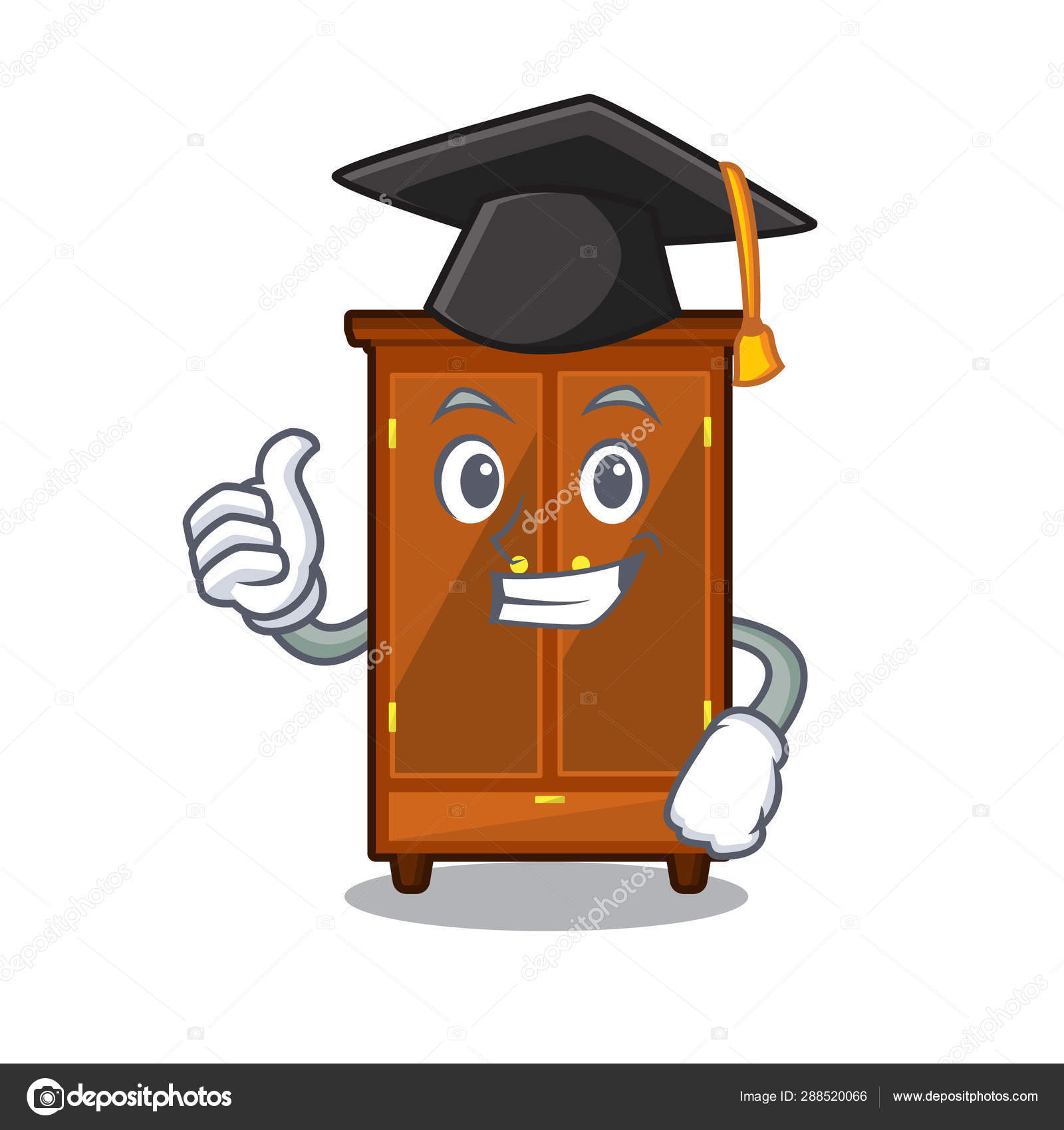 Graduation Wardrobe In The A Character Shape Stock Vector