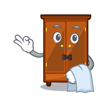 Bir karikatür izole garson dolap