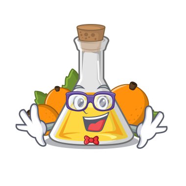 Geek kayısı yağı maskot ile izole