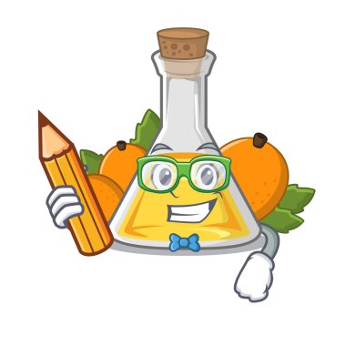 Öğrenci kayısı yağı maskot ile izole