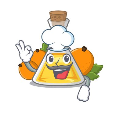 Şef kayısı yağı maskot ile izole
