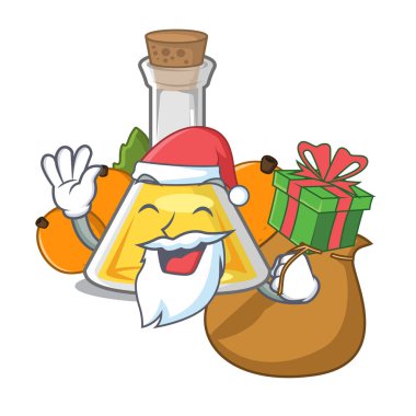 Noel Baba karikatür ahşap tablo üzerinde hediye kayısı yağı ile