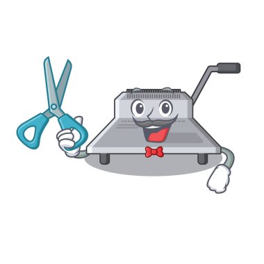 Maskot izole Kuaför ciltleme makinesi