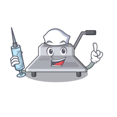 Karikatür şeklinde hemşire bağlama makinesi